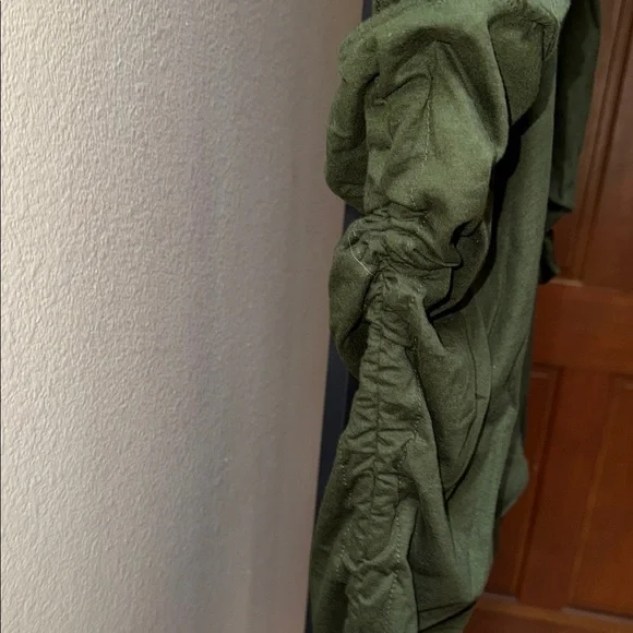 Sakoonee Harem Dhoti Palazzo Olive Green Cargo Pants with Drawstring Unisex OS - Picture 3 of 7